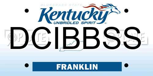 DCIBBSS Kentucky License Plate