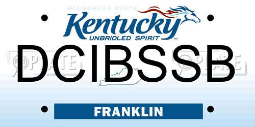 DCIBSSB Kentucky License Plate