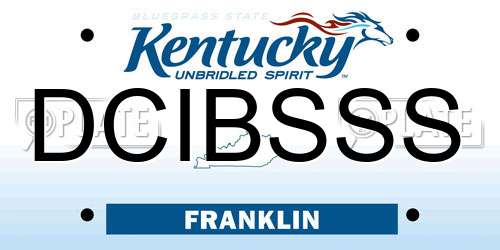 DCIBSSS Kentucky License Plate