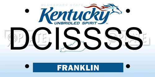 DCISSSS Kentucky License Plate
