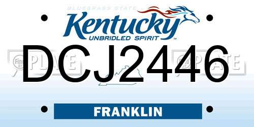 DCJ2446 Kentucky License Plate