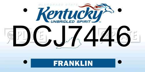 DCJ7446 Kentucky License Plate