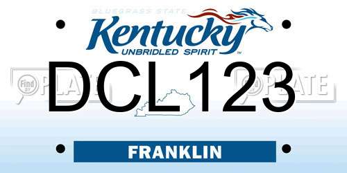 DCL123 Kentucky License Plate