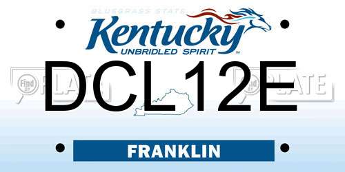 DCL12E Kentucky License Plate
