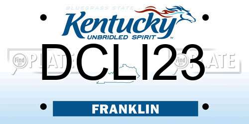 DCLI23 Kentucky License Plate