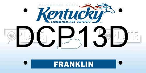 DCP13D Kentucky License Plate