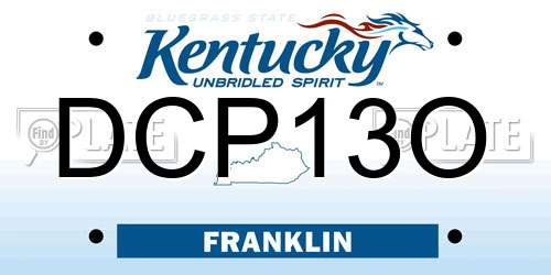 DCP13O Kentucky License Plate