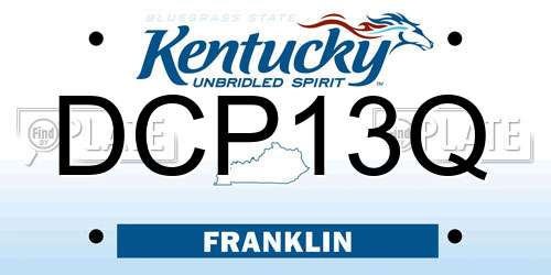 DCP13Q Kentucky License Plate