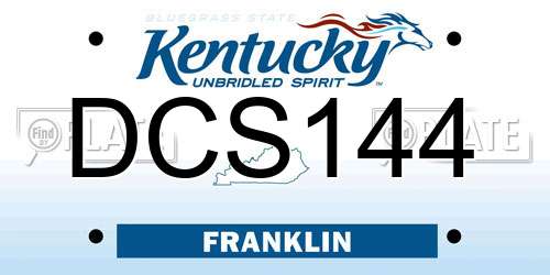 DCS144 Kentucky License Plate