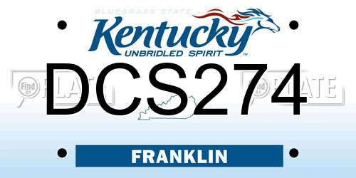 DCS274 Kentucky License Plate