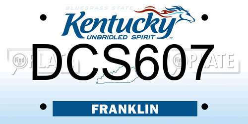 DCS607 Kentucky License Plate