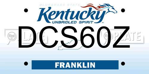DCS60Z Kentucky License Plate
