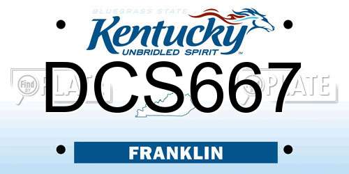 DCS667 Kentucky License Plate