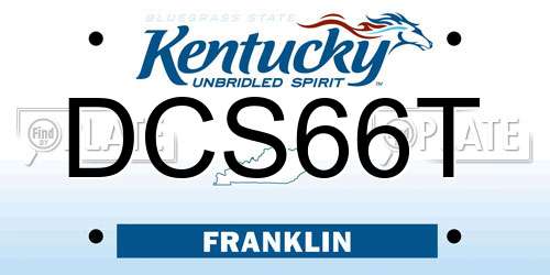 DCS66T Kentucky License Plate