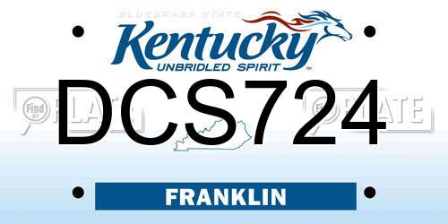 DCS724 Kentucky License Plate