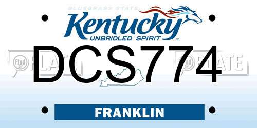 DCS774 Kentucky License Plate
