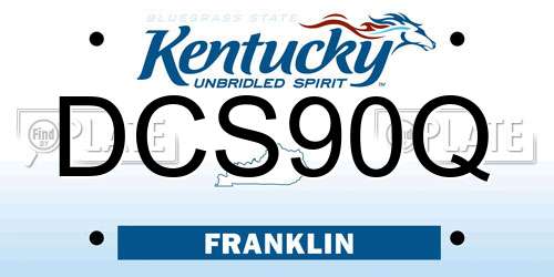 DCS90Q Kentucky License Plate