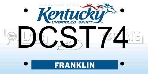 DCST74 Kentucky License Plate