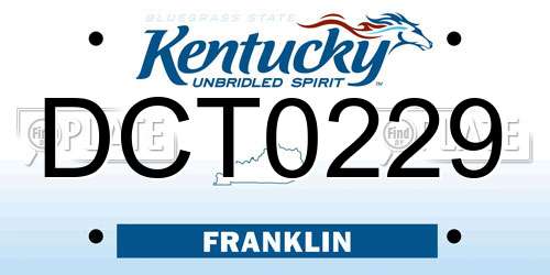 DCT0229 Kentucky License Plate
