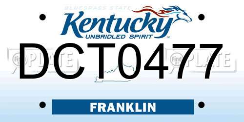DCT0477 Kentucky License Plate