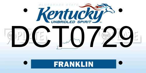 DCT0729 Kentucky License Plate