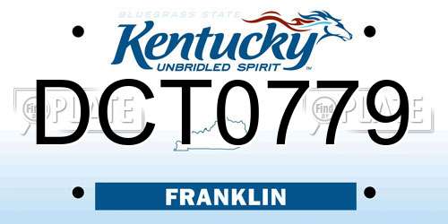 DCT0779 Kentucky License Plate