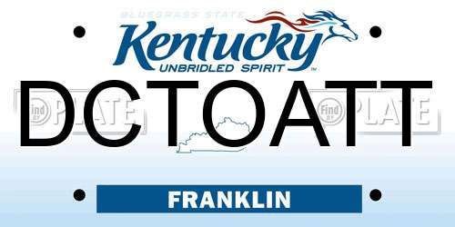 DCTOATT Kentucky License Plate