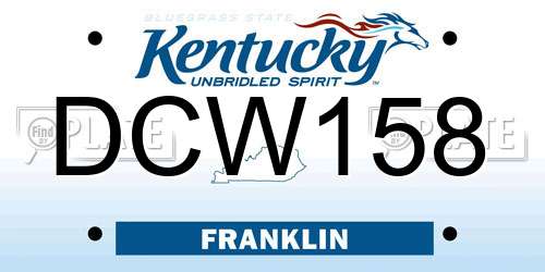 DCW158 Kentucky License Plate