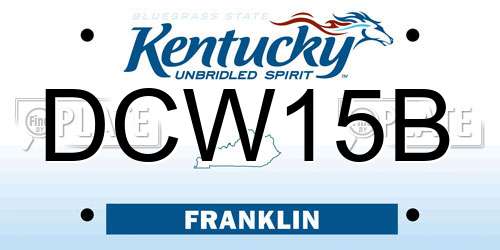 DCW15B Kentucky License Plate
