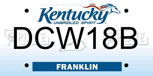 DCW18B Kentucky License Plate