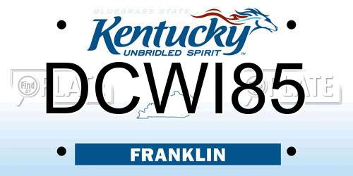 DCWI85 Kentucky License Plate