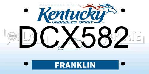 DCX582 Kentucky License Plate