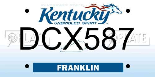 DCX587 Kentucky License Plate