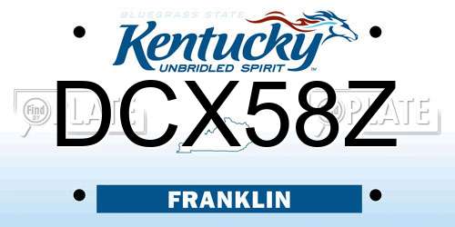 DCX58Z Kentucky License Plate