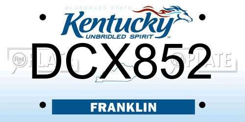 DCX852 Kentucky License Plate