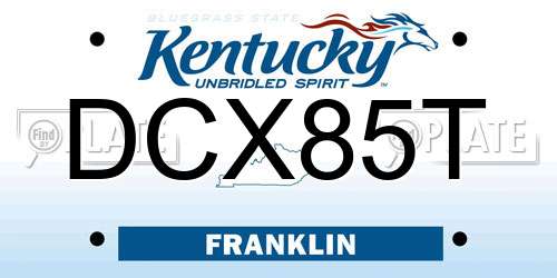 DCX85T Kentucky License Plate