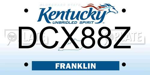 DCX88Z Kentucky License Plate