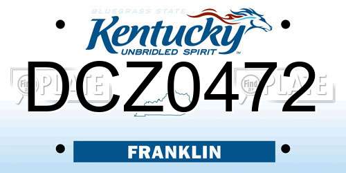 DCZ0472 Kentucky License Plate