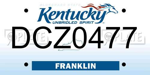 DCZ0477 Kentucky License Plate