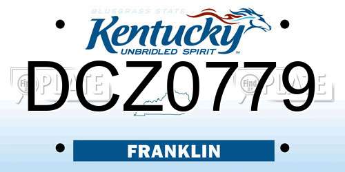 DCZ0779 Kentucky License Plate