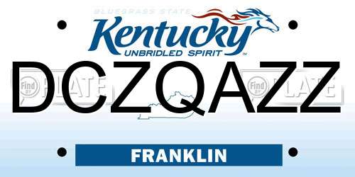 DCZQAZZ Kentucky License Plate