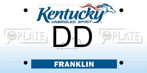 DD Kentucky License Plate
