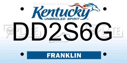 DD2S6G Kentucky License Plate