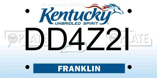 DD4Z2I Kentucky License Plate