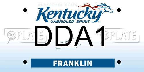 DDA1 Kentucky License Plate