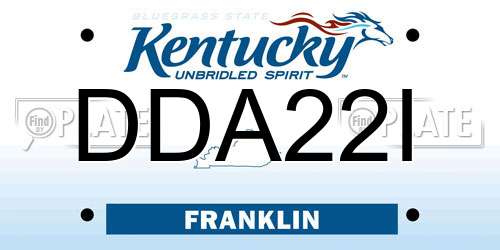 DDA22I Kentucky License Plate
