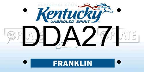 DDA27I Kentucky License Plate