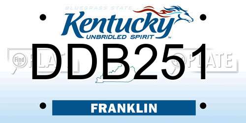 DDB251 Kentucky License Plate