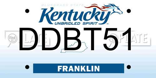 DDBT51 Kentucky License Plate