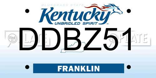 DDBZ51 Kentucky License Plate